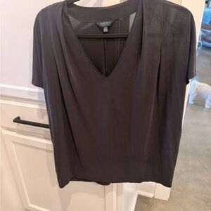 Vince Camuto Charcoal V-Neck Short Sleeve Top